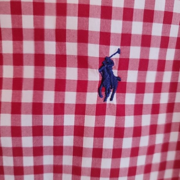 Ralph Lauren 100% Cotton Red Checked Button Down - Picture 4 of 5